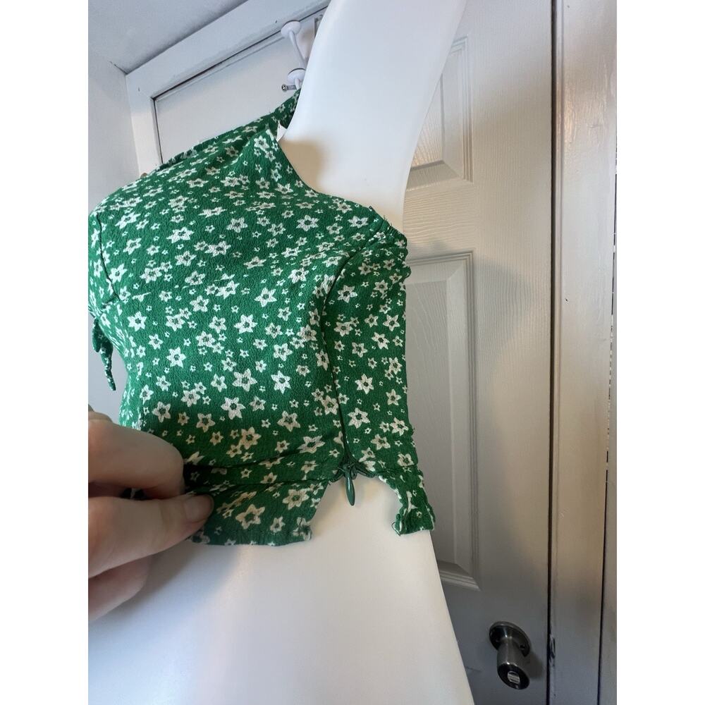 Dress Forum green floral crop top Size M womens - Picture 3 of 6